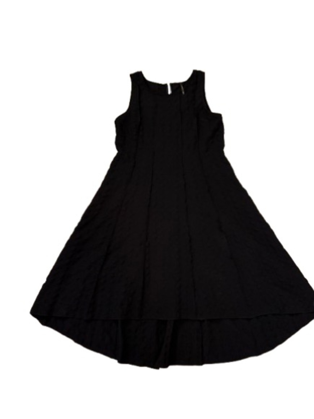 Women's Black Asymmetrical Hem Sleeveless Dress